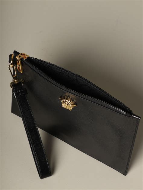 versace clutch black and gold bag|Versace clutch bag sale.